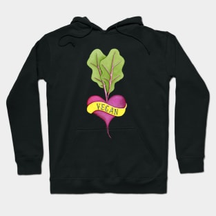 VEGAN HEART BEAT - Watercolor Version - Traditional Tattoo Style Hoodie